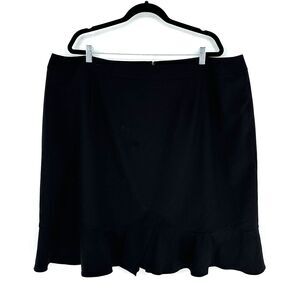 Tahari Womens Skirt Size 22W Black Ruffle Hem Office Business Classic Stretch